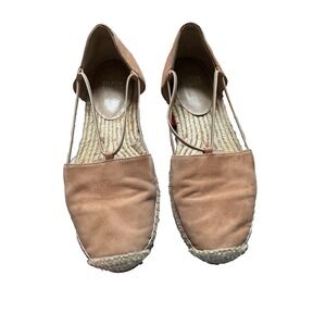 Women's Eileen Fisher Lee Suede Leather Flat Espadrille Sandals Size 7 Tan/Brown